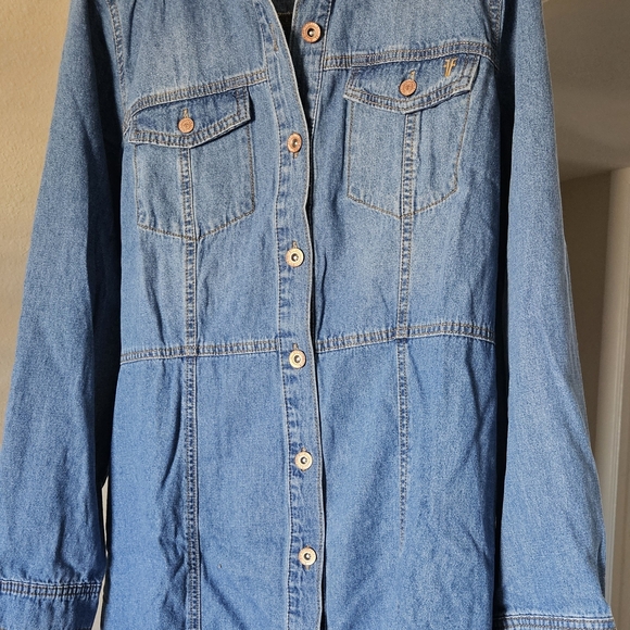 Frye Blue Denim Dress, Size XL - Picture 3 of 4